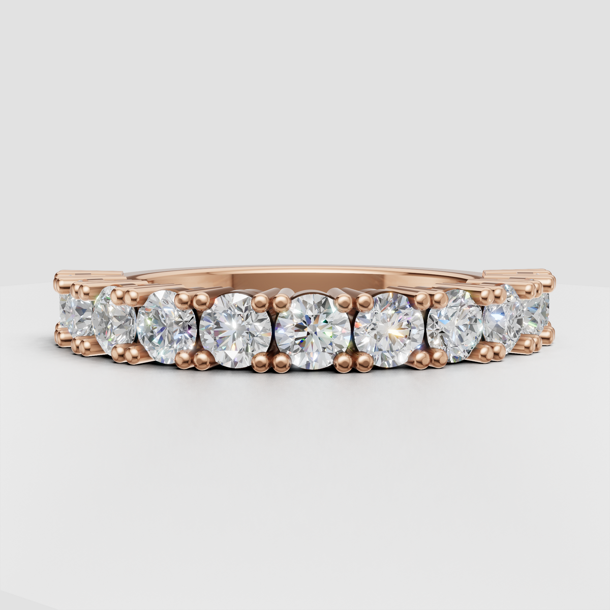 Polished yellow gold diamond wedding band