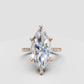 Brilliant marquise diamond ring with sparkling shoulder stones