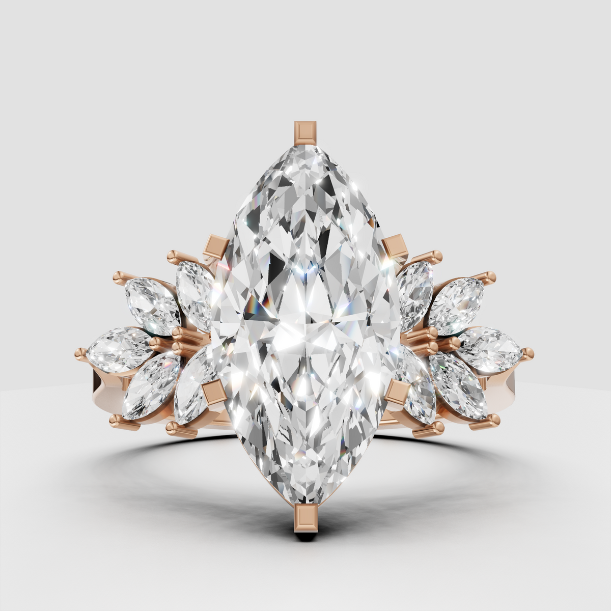 Floral-inspired marquise diamond ring