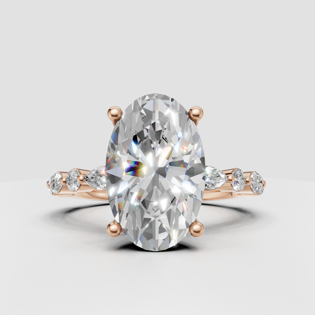 Four prong oval diamond engagement ring