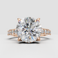 Round diamond engagement ring with sculptural prong setting