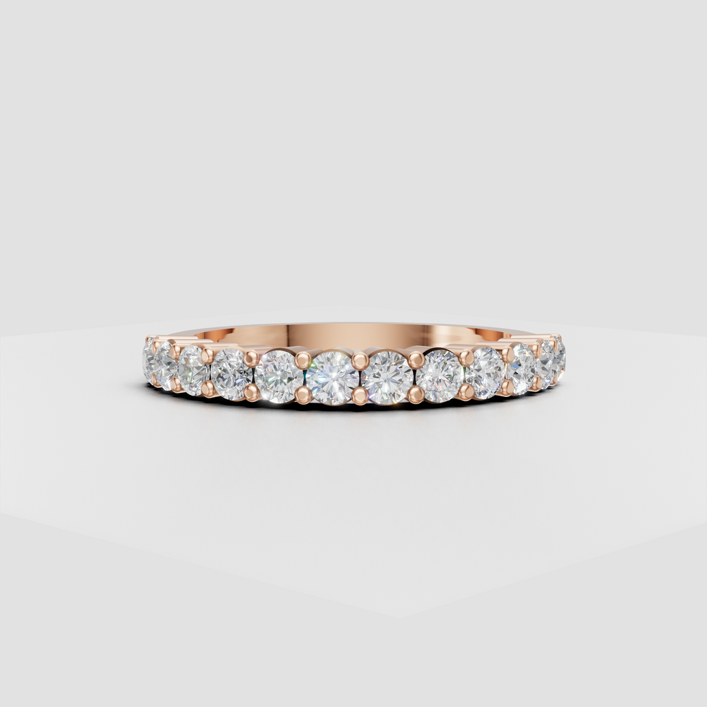 Full eternity band ring with round brilliant diamonds and yellow gold detailing