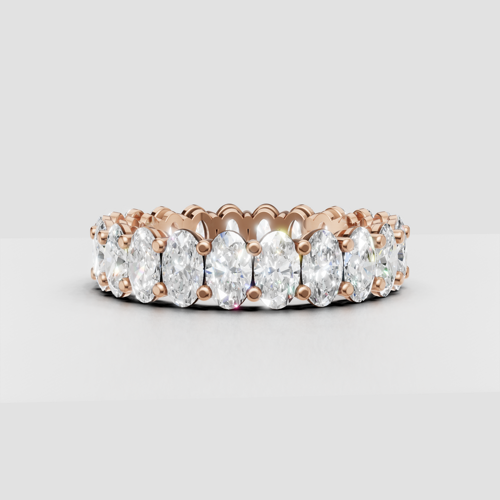 Elegant oval cut diamond full eternity band ring
