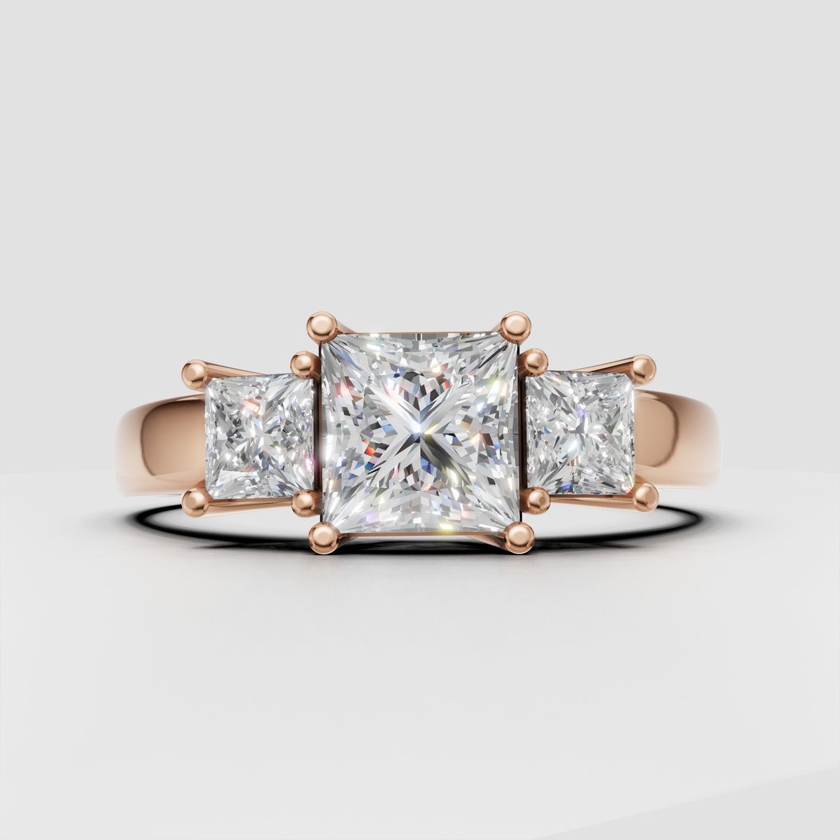 Oval Cut Lab Grown & Moissanite Diamond Halo Engagement Ring - Image 4