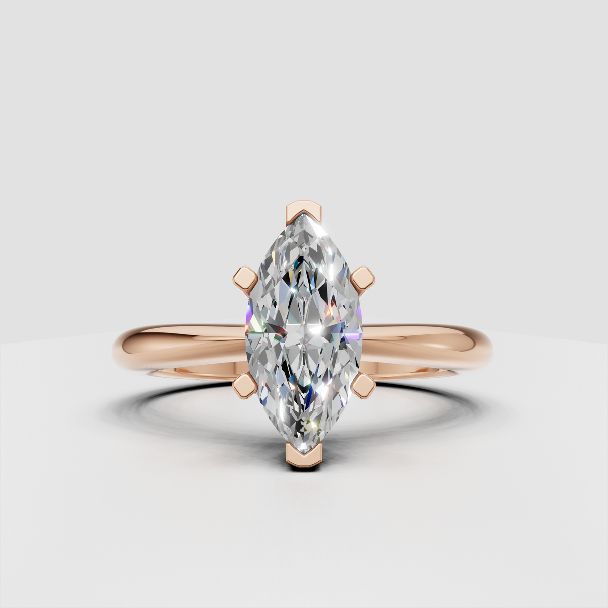 Timeless yellow gold marquise diamond engagement ring