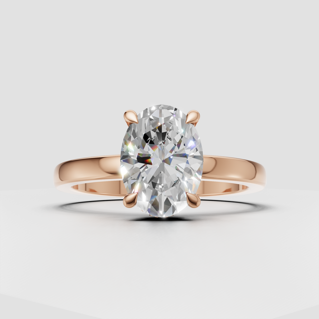Classic oval cut diamond solitaire engagement ring