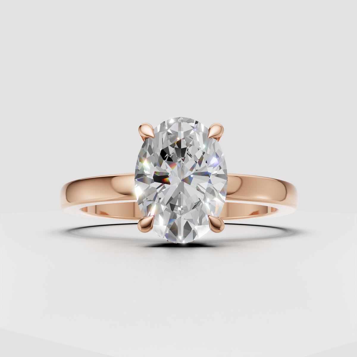 Classic oval cut diamond solitaire engagement ring