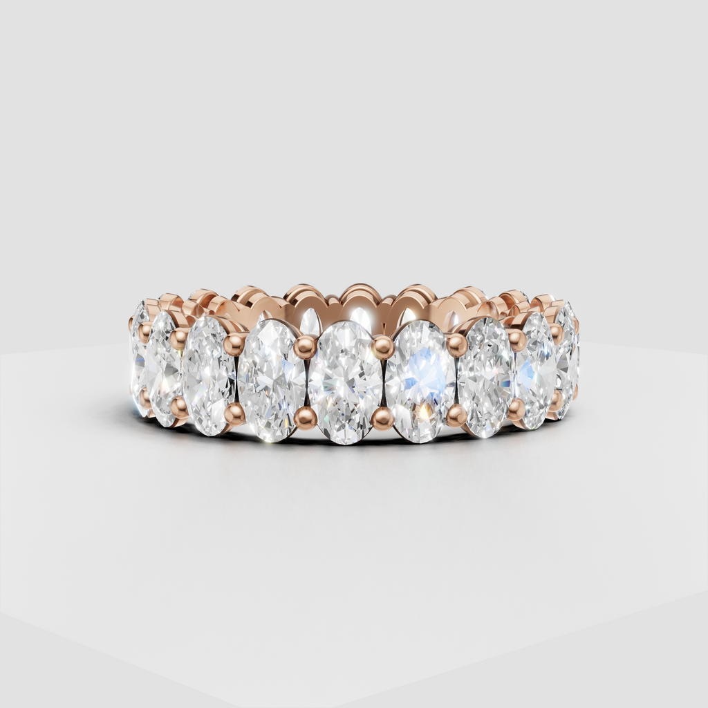 Full eternity oval diamond band with open gallery