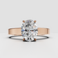 Elegant yellow gold oval solitaire ring
