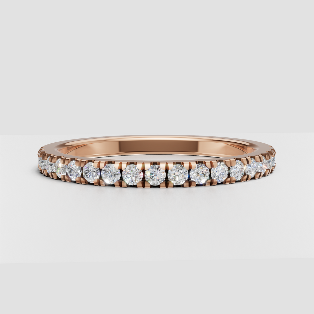 Classic diamond band featuring continuous round stones