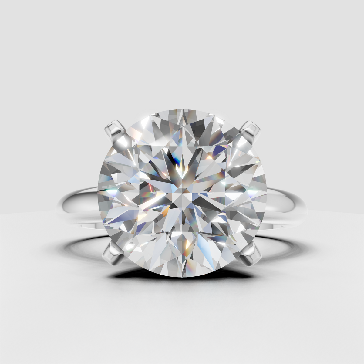 Round solitaire diamond ring close-up jewelry photography