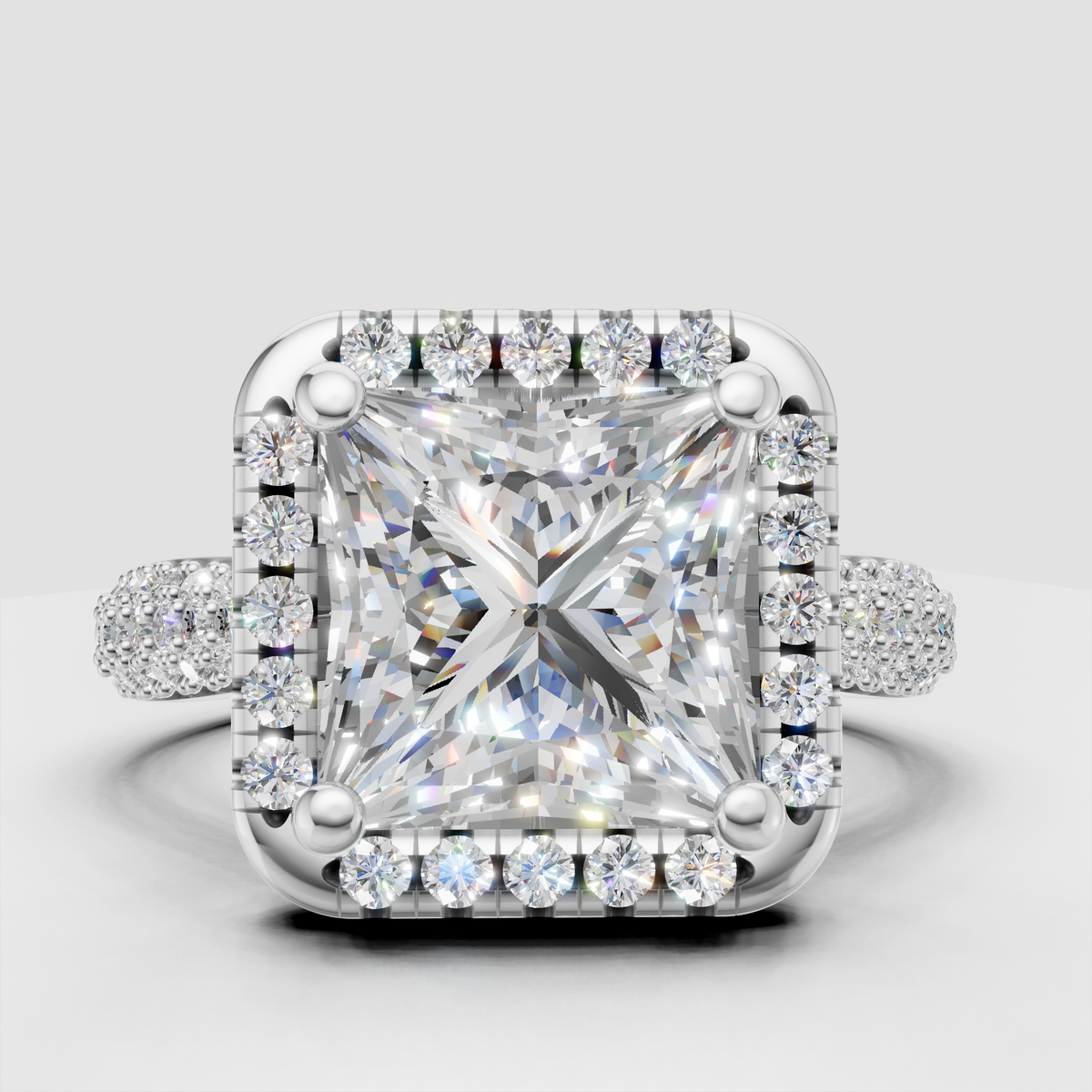 Yellow Gold Princess Cut Diamond Engagement Ring