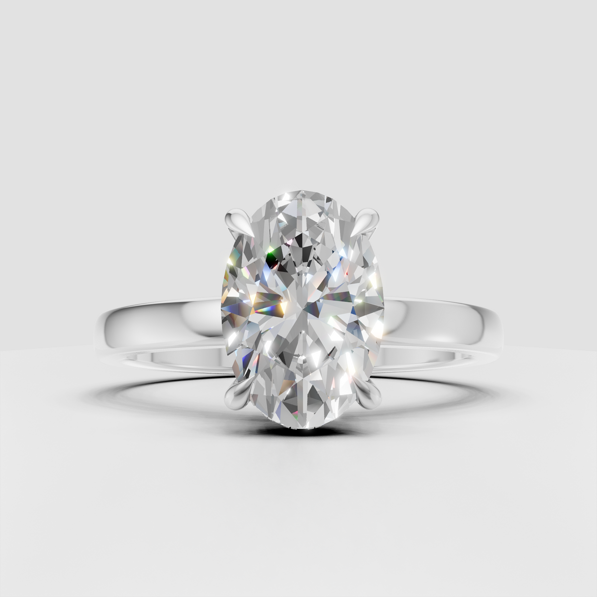 Yellow gold oval diamond hidden halo engagement ring