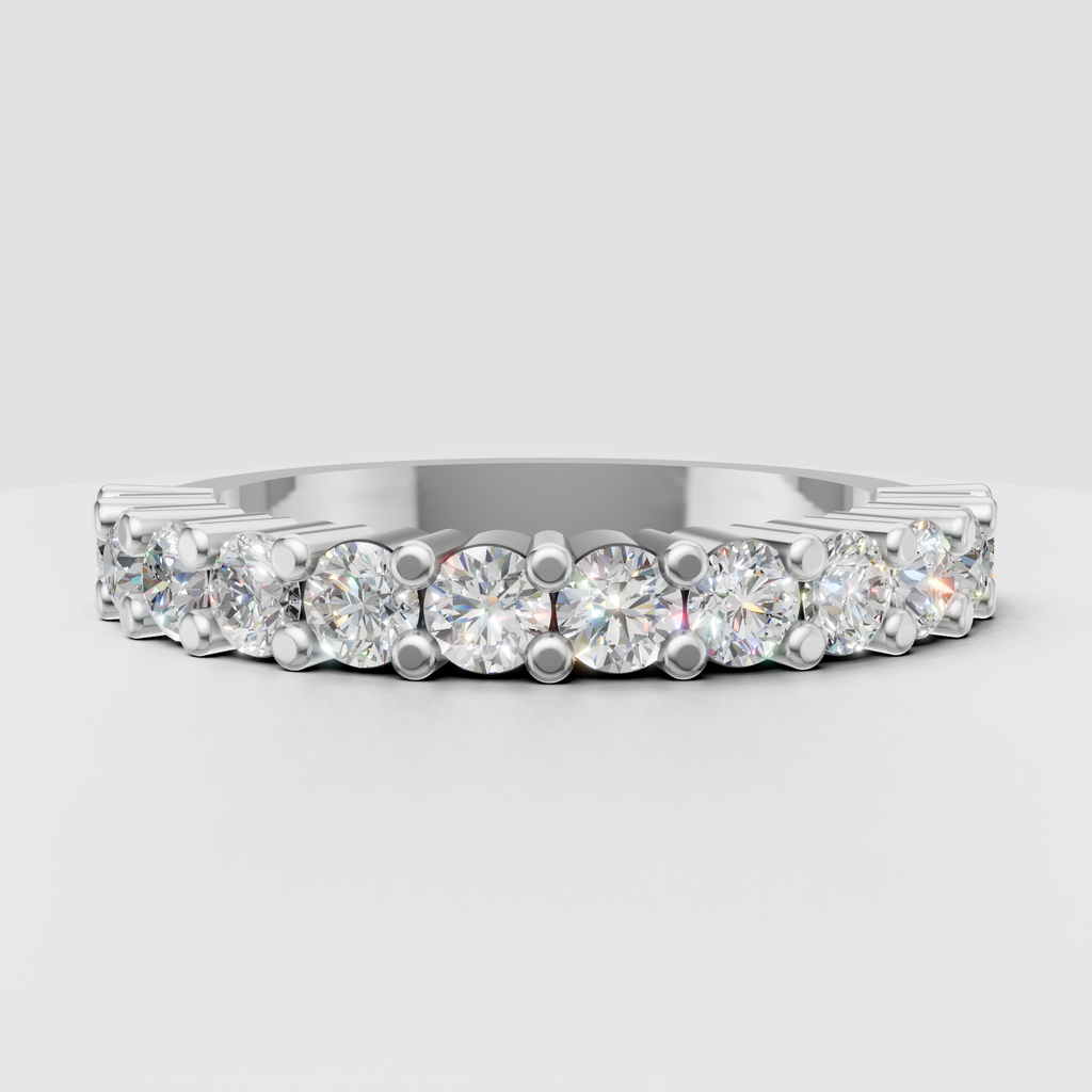 Round diamond stacking wedding band in gold