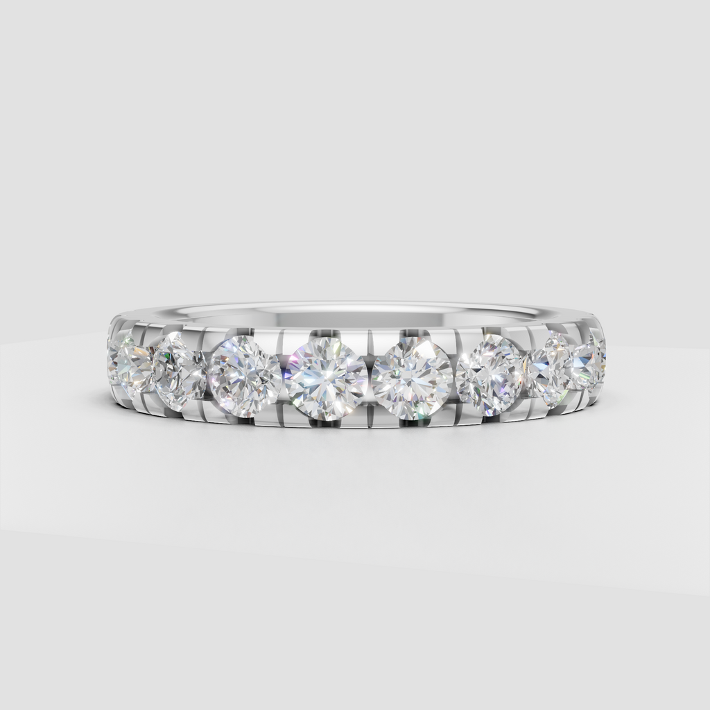 Round diamond eternity band showcasing closely set sparkling stones