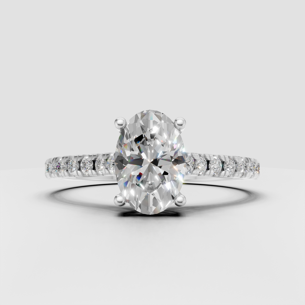 Elegant oval cut diamond vintage engagement ring