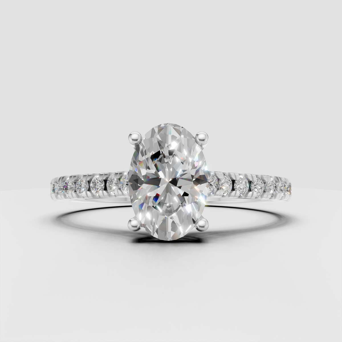 Elegant oval cut diamond vintage engagement ring
