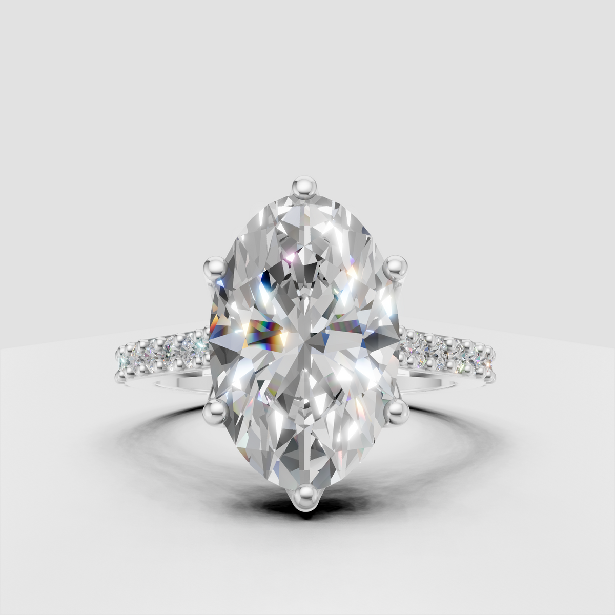 Luxury oval engagement ring with polished yellow gold band