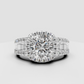 Yellow gold cushion halo engagement ring
