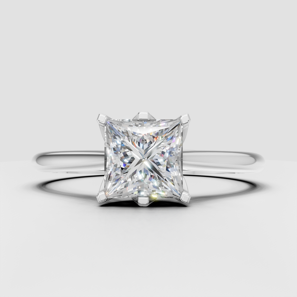 Elegant princess cut diamond engagement ring