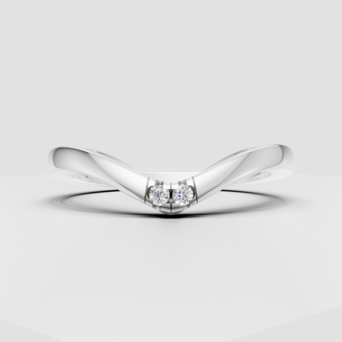 Contemporary two-stone diamond ring in yellow gold