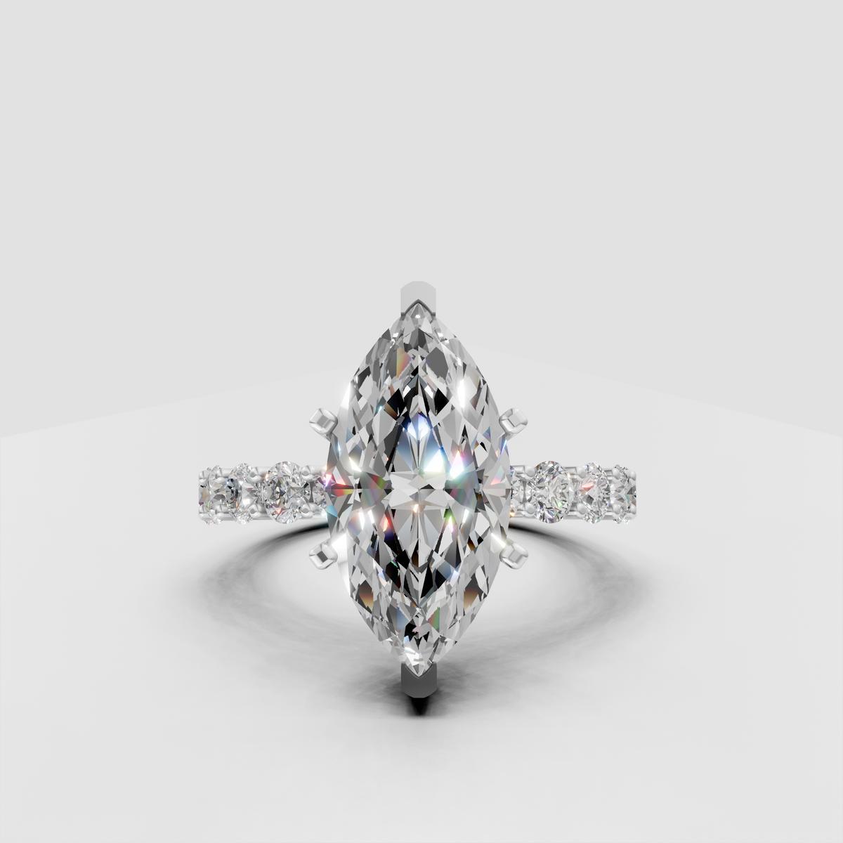 Fine jewelry marquise lab grown diamond ring in classic yellow gold