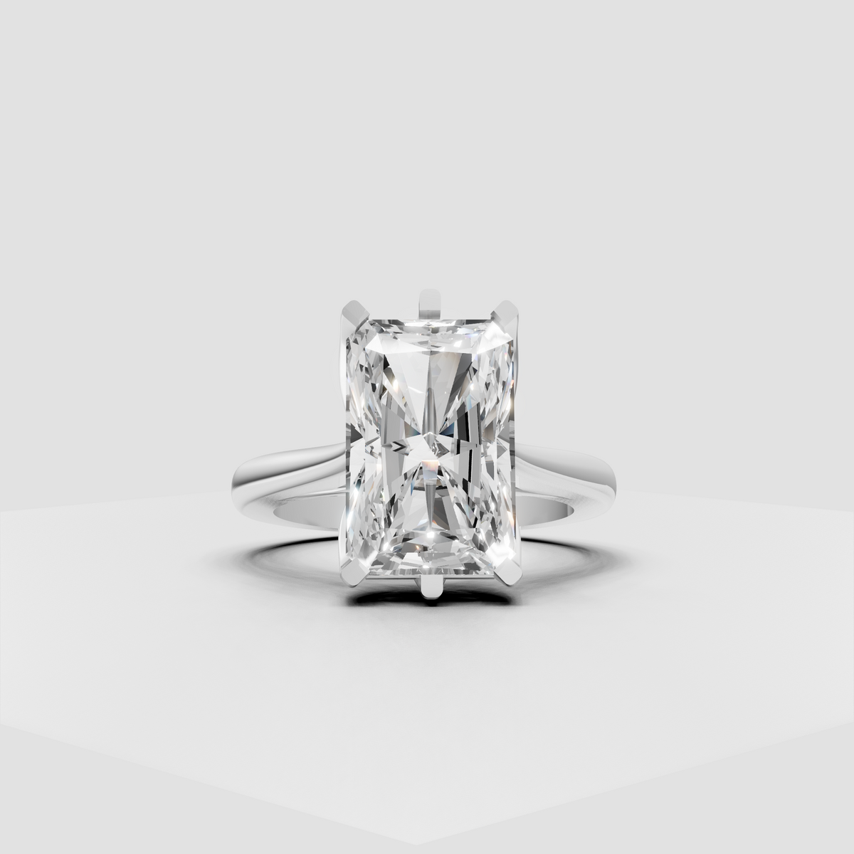 Radiant Cut Lab Grown & Moissanite Diamond Halo Engagement Ring - Image 5