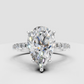 Elegant yellow gold pear diamond ring
