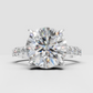 Luxury round diamond ring with graceful crossover design