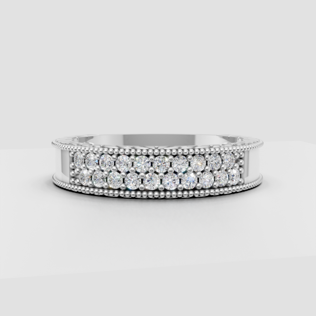 Vintage-inspired diamond wedding band