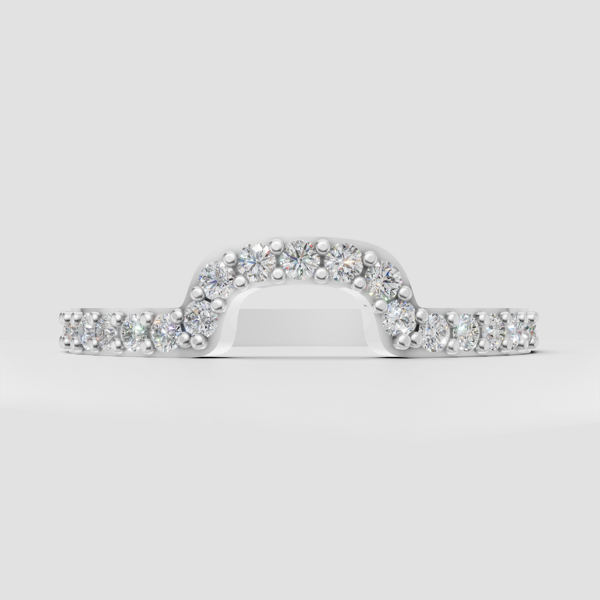 Round diamond half-eternity inspired ring in yellow gold