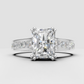 Rectangular radiant cut diamond engagement ring