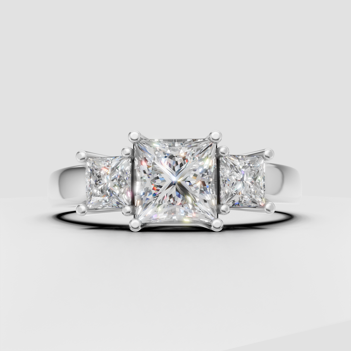 Oval Cut Lab Grown & Moissanite Diamond Halo Engagement Ring - Image 5