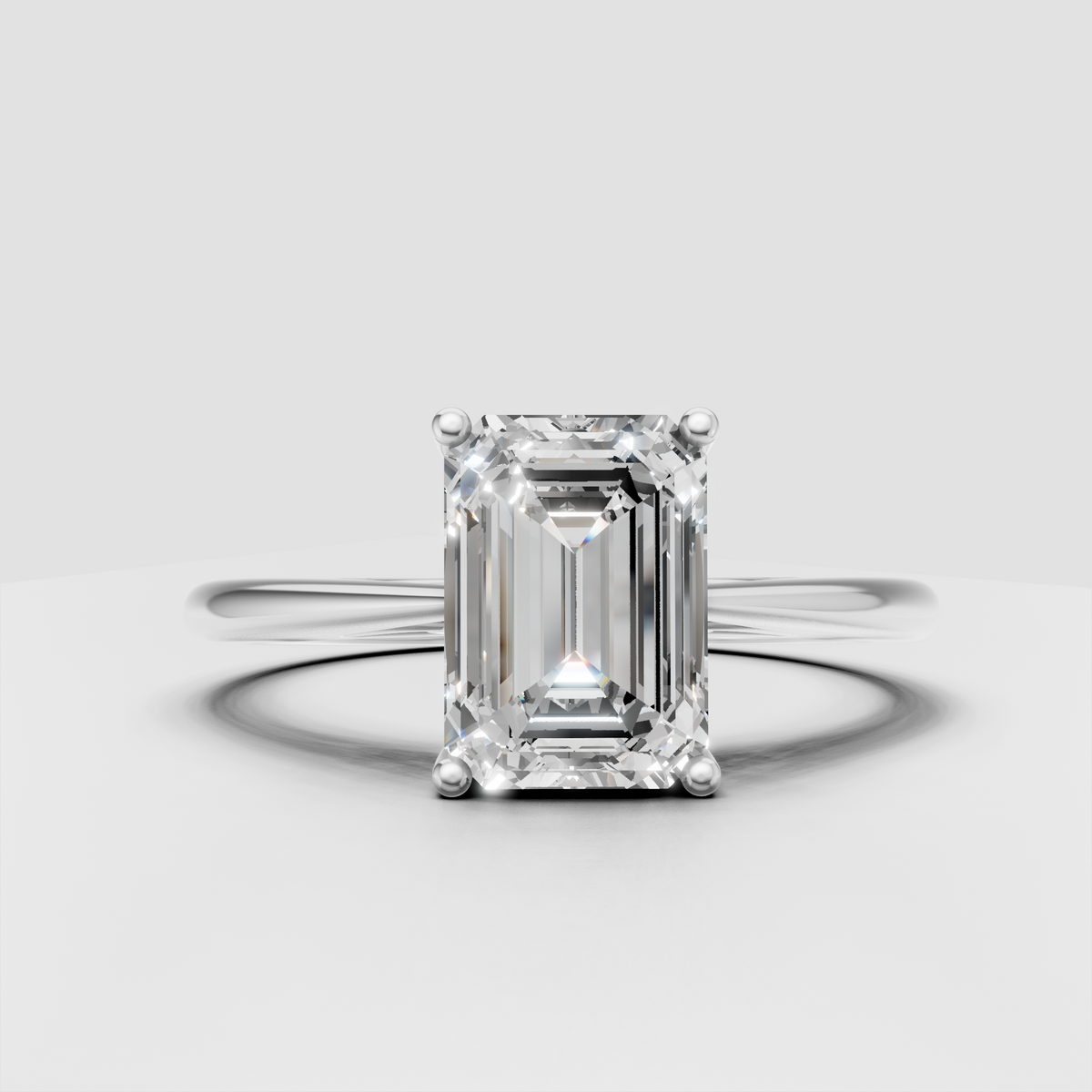 Elegant emerald cut diamond vintage engagement ring