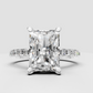 Radiant diamond engagement ring with four-prong setting