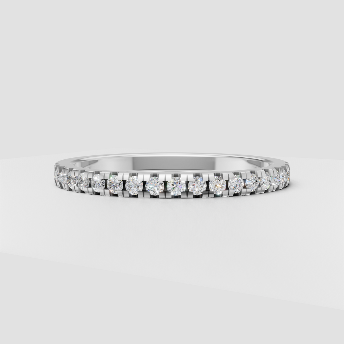 Elegant round diamond eternity-inspired band in yellow gold