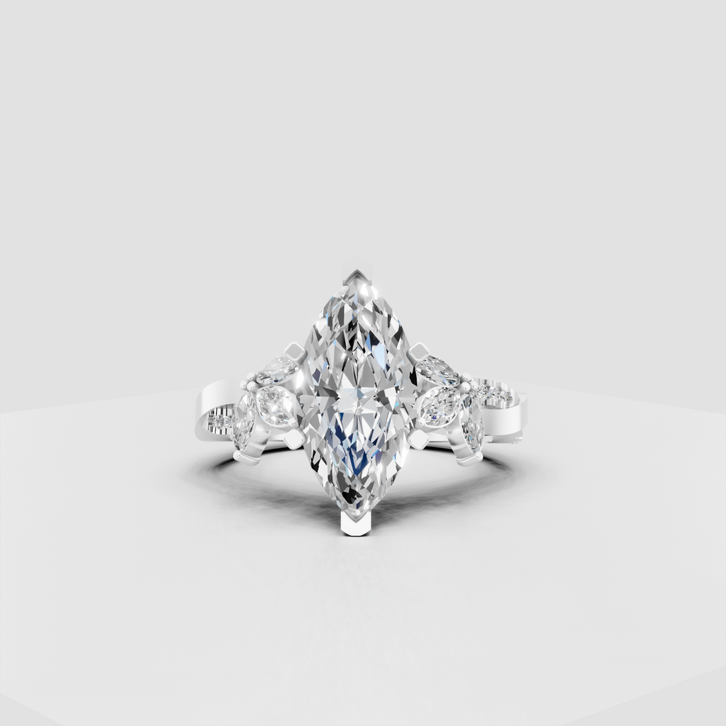 Elegant marquise diamond engagement ring with prong setting