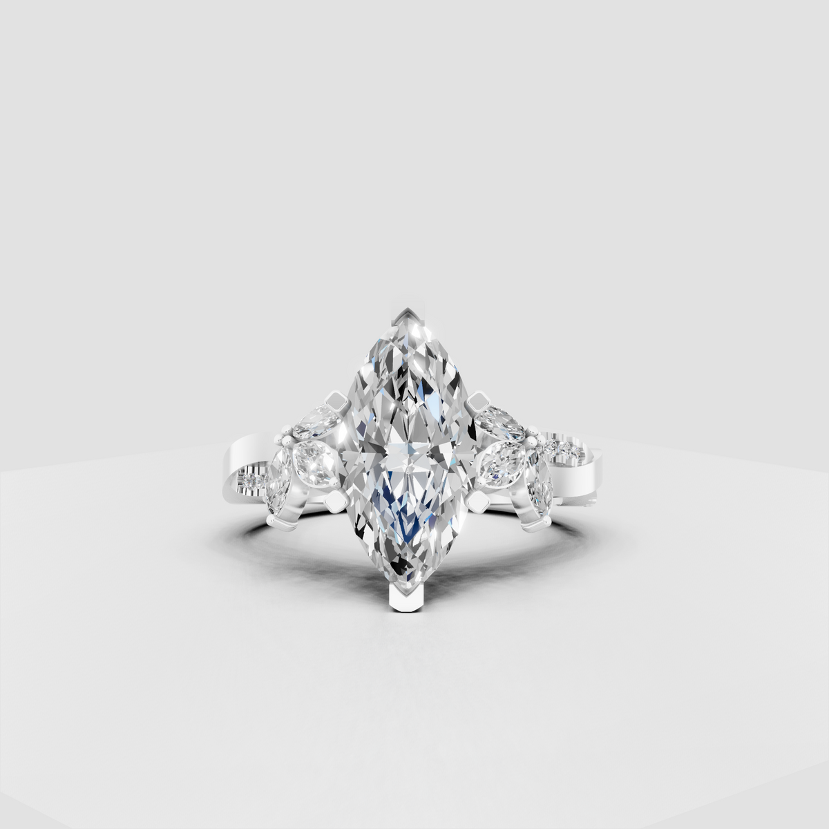 Elegant marquise diamond engagement ring with prong setting