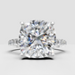 Pear Cut Lab Grown & Moissanite Diamond Halo Engagement Ring - Image 5