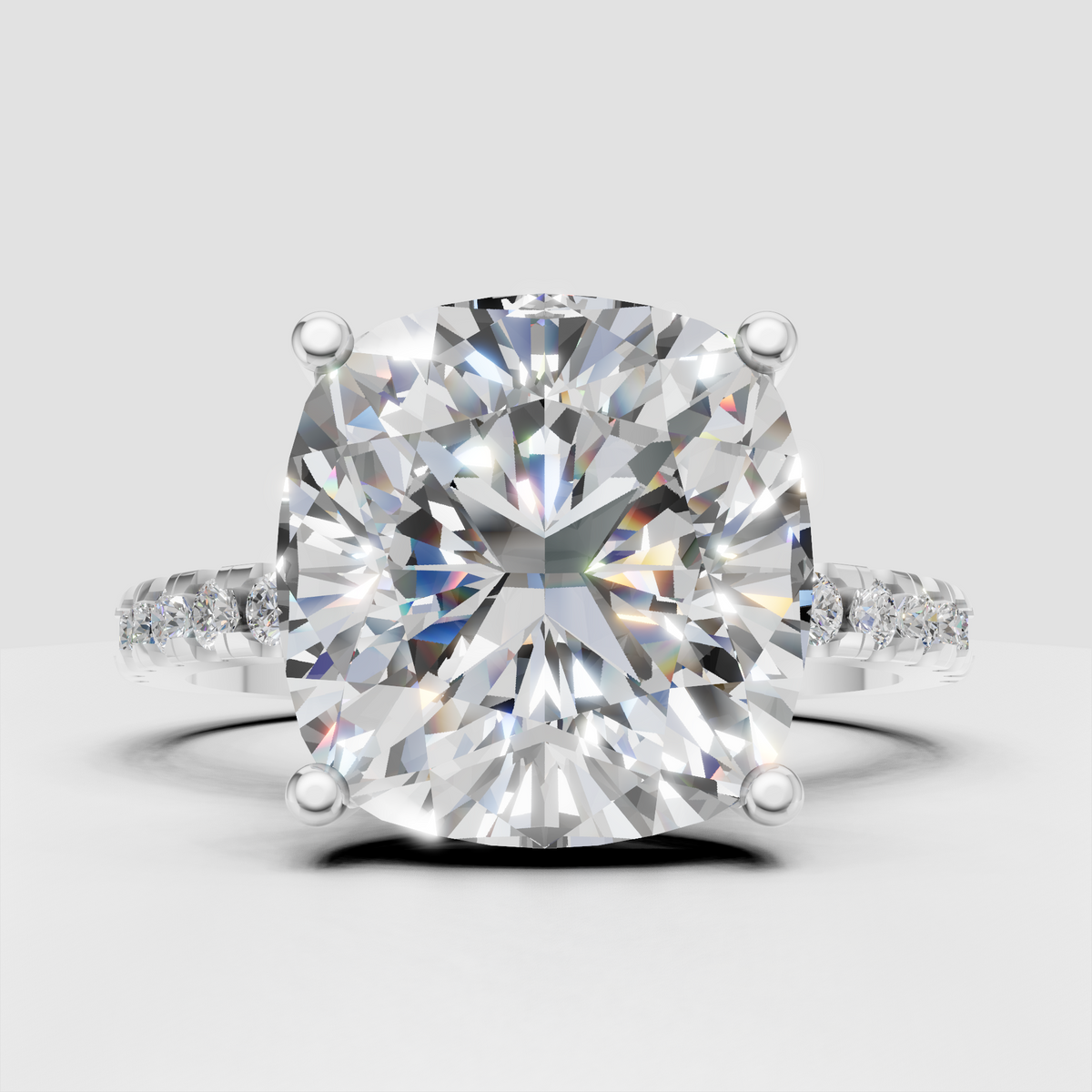 Pear Cut Lab Grown & Moissanite Diamond Halo Engagement Ring - Image 5