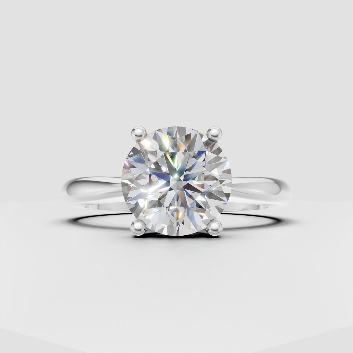 Elegant round diamond solitaire ring with classic yellow gold design