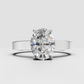 Yellow gold solitaire engagement ring with oval diamond