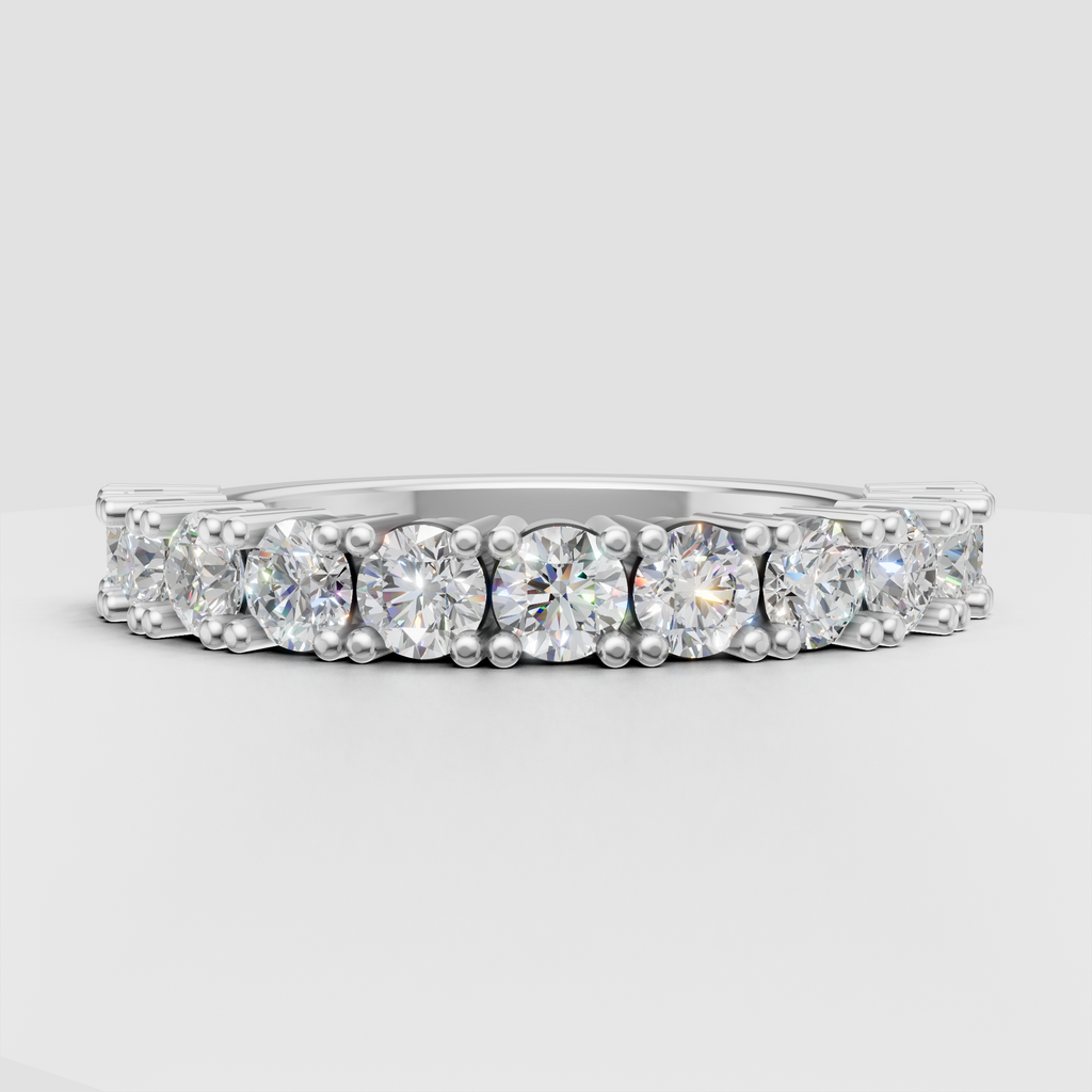 Round diamond bridal wedding band