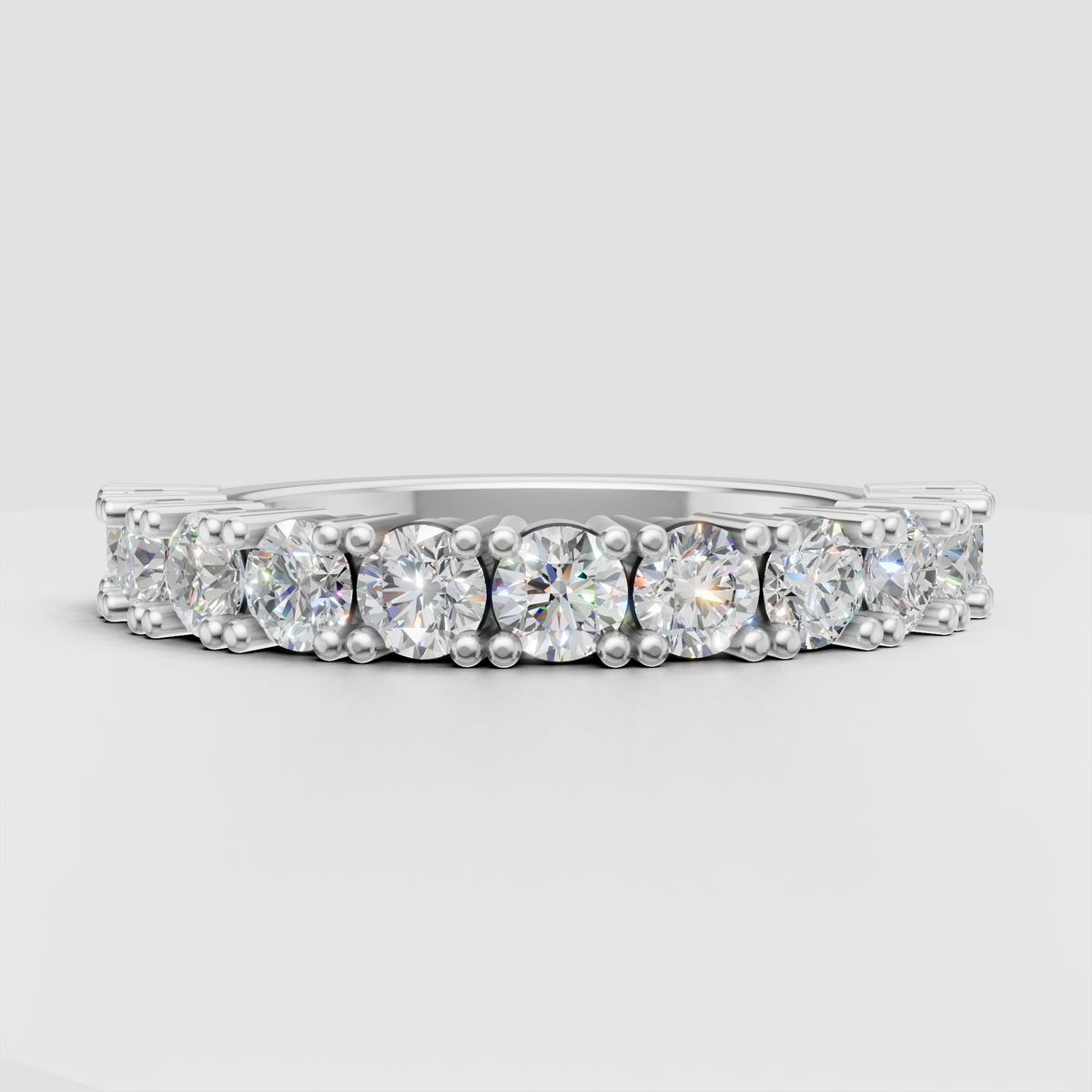 Round diamond bridal wedding band