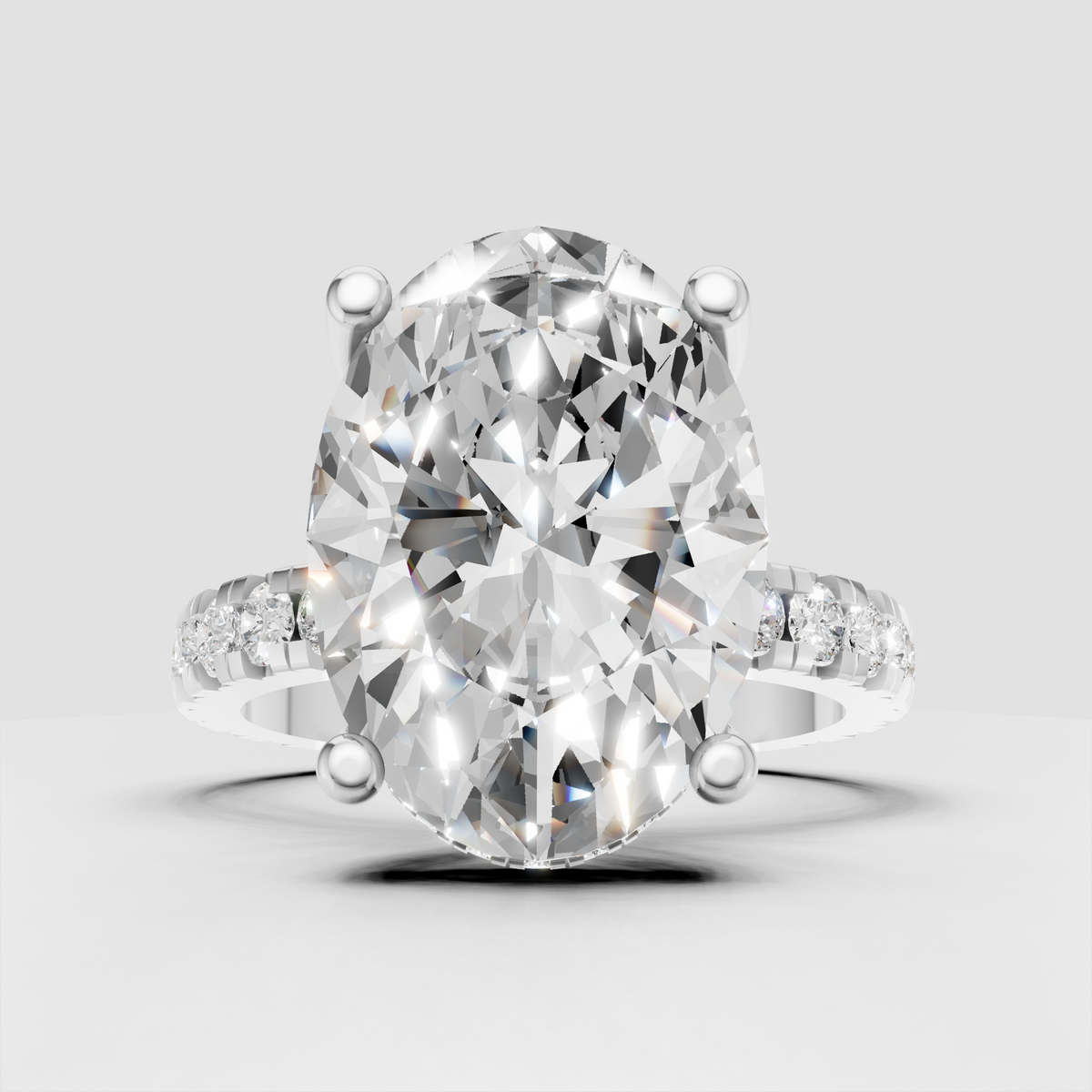 Elegant oval engagement ring with four-prong setting