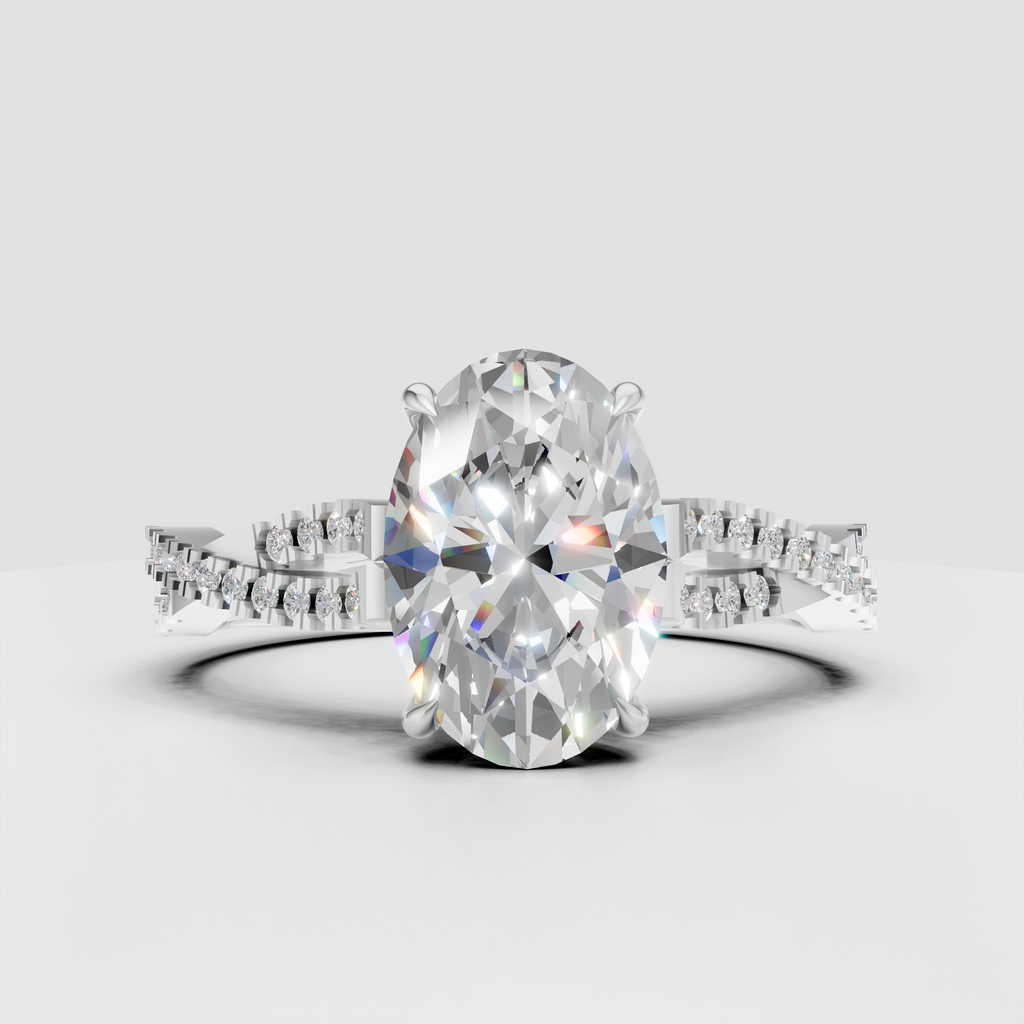 Elegant pear diamond ring featuring a sculptural split shank
