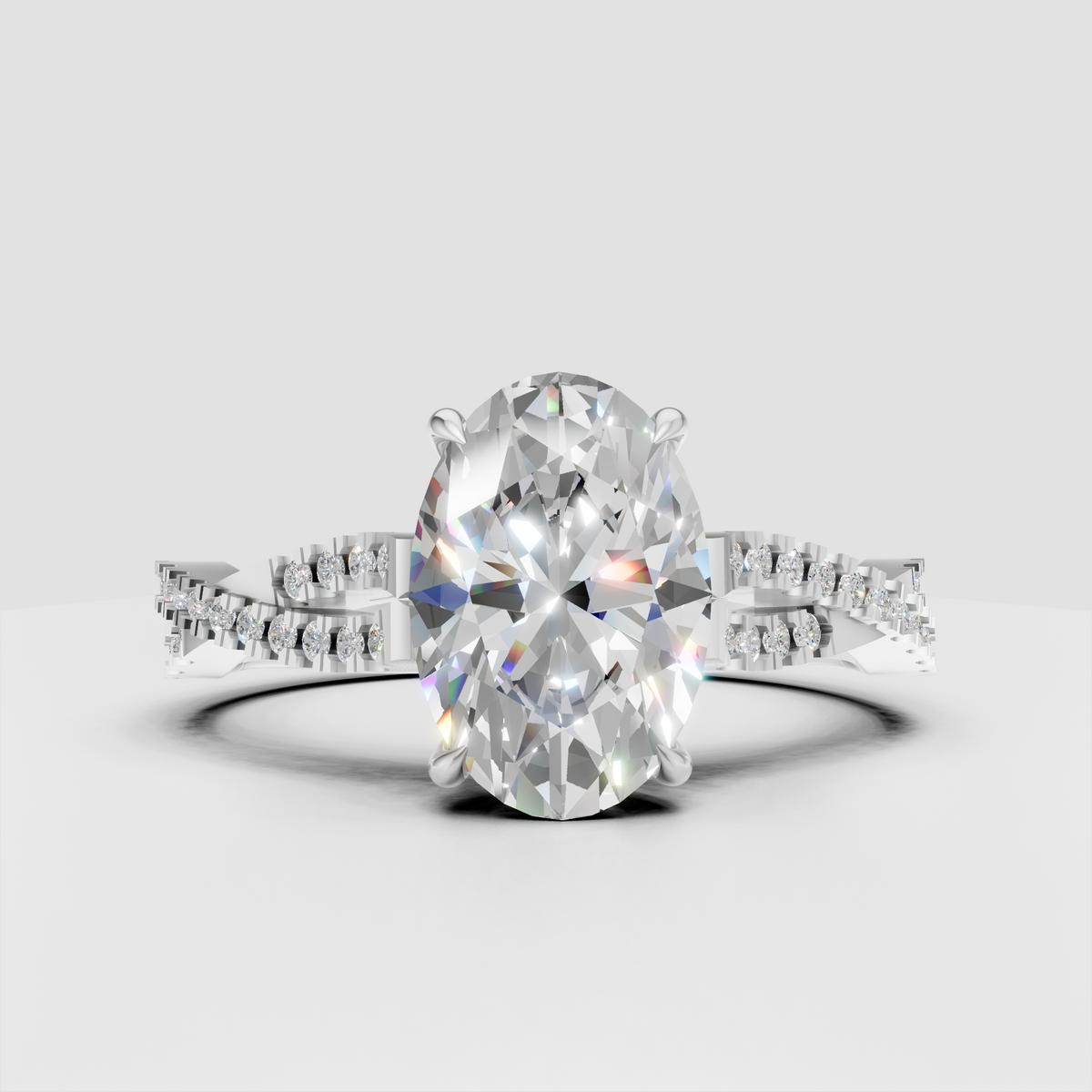 Elegant pear diamond ring featuring a sculptural split shank