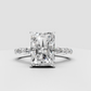 Radiant diamond engagement ring with marquise accent stones