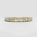 Pear and round cut diamond band in yellow gold