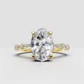 Oval cut diamond engagement ring with round accent stones